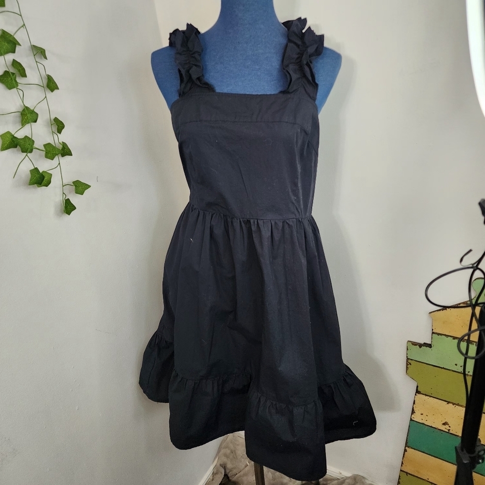 Who What Wear Backless Ruffle Strap Dress Back Bow Mini Cutout Sundress - Picture 3 of 11